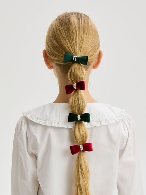 Reserved Girl's Green & Red Headband And Hair Ties Set | Reserved In Lebanon