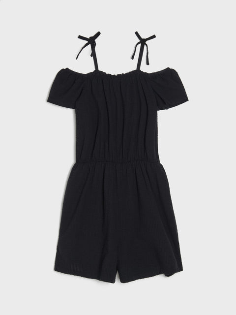 Sinsay Girl's Black Cropped Cut Romper | Sinsay In Lebanon