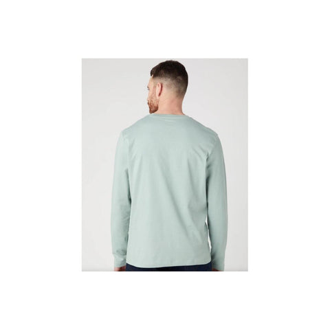 Wrangler Men's Mint Green Logo Crew Neck Long Sleeve Blouse | Wrangler In Lebanon