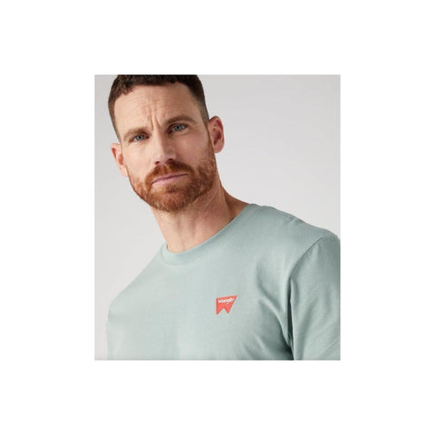Wrangler Men's Mint Green Logo Crew Neck Long Sleeve Blouse | Wrangler In Lebanon