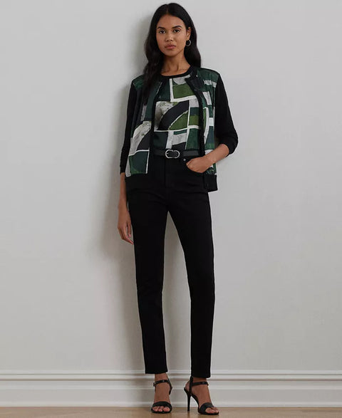 Lauren Ralph Lauren Women's Multicolor Geo-Print Cotton-Blend Cardigan |Lauren Ralph Lauren In Lebanon