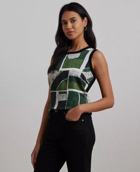 Lauren Ralph Lauren Women's Black Petite  Geo-Print Sleeveless Blouse | Lauren Ralph Lauren  in Lebanon