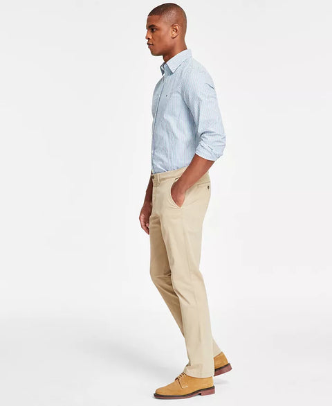 Tommy Hilfiger Men's Beige TH Flex Stretch Straight-Fit Chino Pant | Tommy Hilfiger In Lebanon