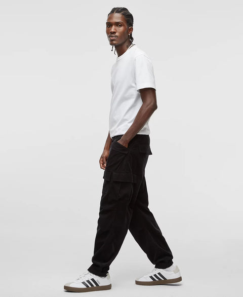 Mode of One Men's Black Regular-Fit Cotton Tapered Cargo Pants | Mode of One In Lebanon