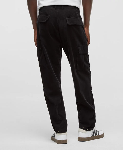 Mode of One Men's Black Regular-Fit Cotton Tapered Cargo Pants | Mode of One In Lebanon