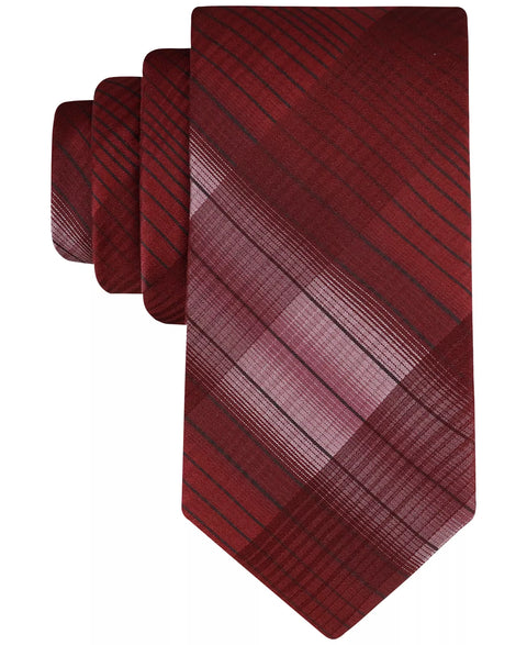 Calvin Klein Men's Burgundy Carlin Shaded Grid Tie | Calvin Klein In Lebanon