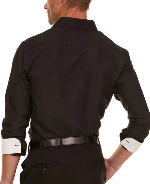 Nicole Miller Men's Black Slim-Fit Dress Shirt | Nicole Miller In Lebanon