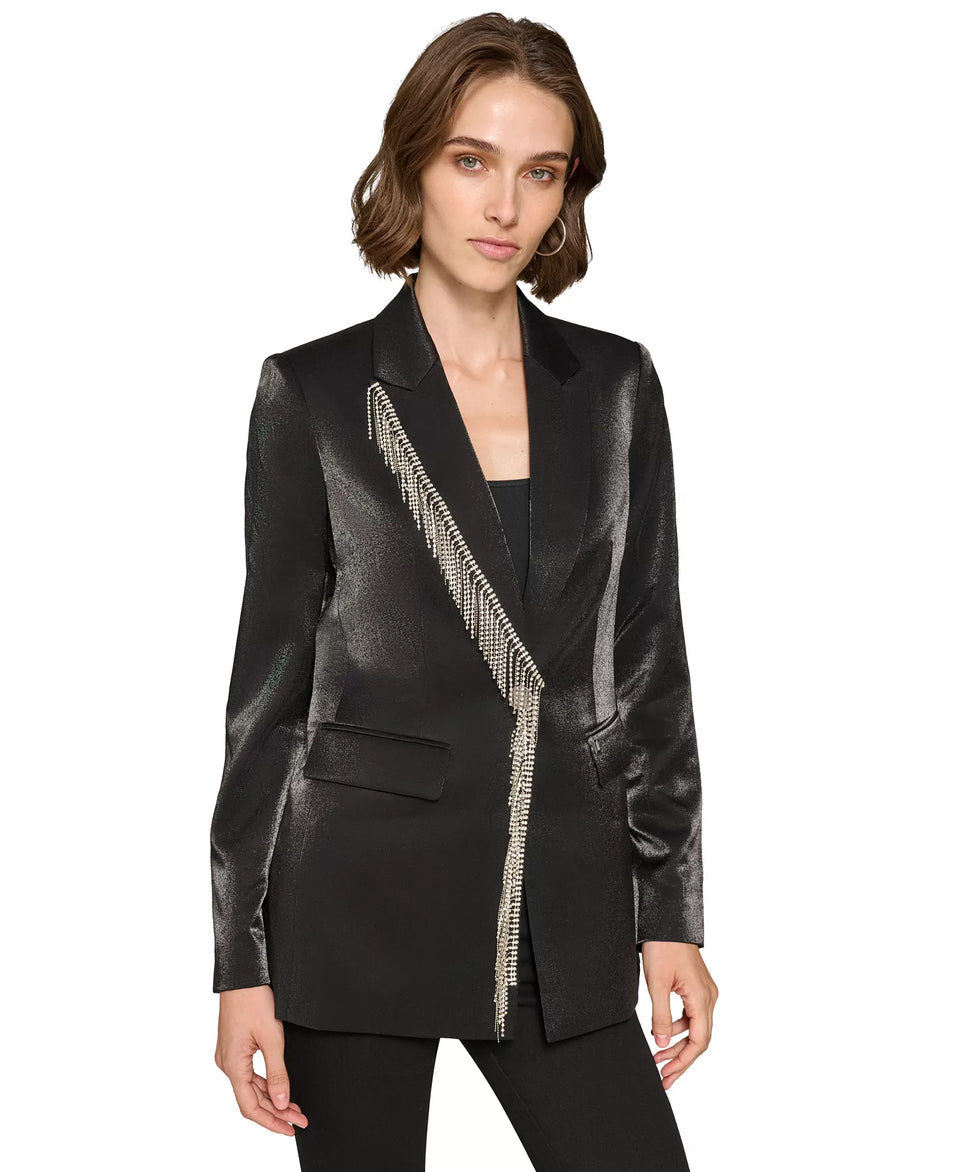 Karl Lagerfeld Paris Women's Black Rhinestone Trim Blazer | Karl Lagerfeld Paris In Lebanon
