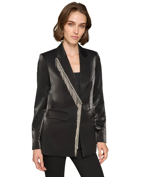 Karl Lagerfeld Paris Women's Black Rhinestone Trim Blazer | Karl Lagerfeld Paris In Lebanon