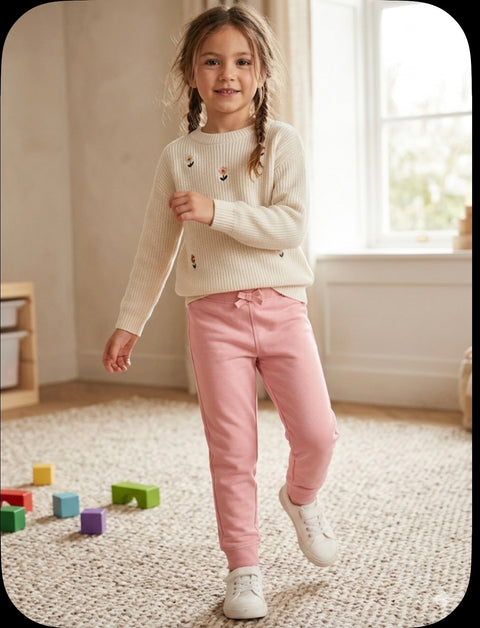 Charanga Girl's Pink Elastic Waist Sweatpants | Charanga In Lebanon