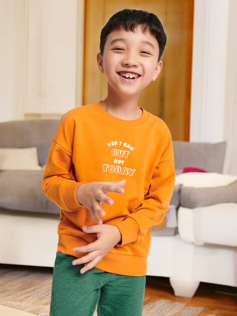 Sinsay Boy's Orange Sweatshirt With Print | Sinsay In Lebanon