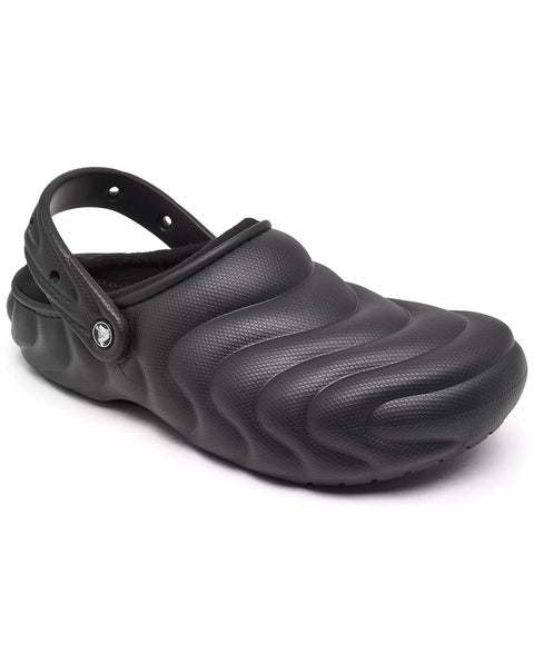 Black clog shoe on a white background