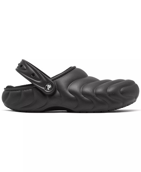 Black clog shoe on a white background