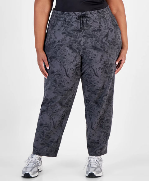 Id Ideology Women's Deep Black Plus Size Bubble-Print Fleece Pants | Id Ideology In Lebanon