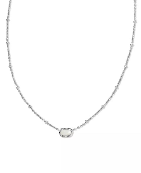 Kendra Scott Women's Silver Set Mother of Pearl & Pavé Large & Small Mini Elisa Pendant Necklaces |Kendra Scott In Lebanon