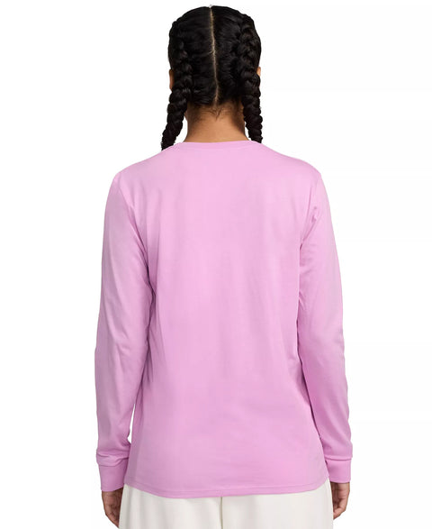 Nike Women's Pink Sportswear Club Cotton Long-Sleeve Blouse | Nike In Lebanon