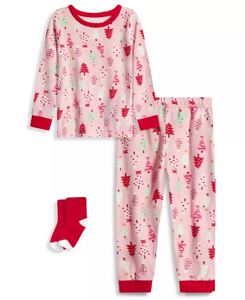 Max & Olivia Baby Girls Multicolor Snug Fit 3-Piece Pajama Set |Max & Olivia In Lebanon
