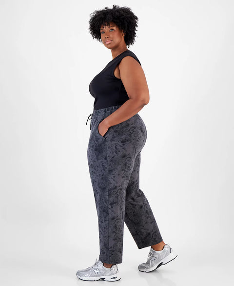 Id Ideology Women's Deep Black Plus Size Bubble-Print Fleece Pants | Id Ideology In Lebanon