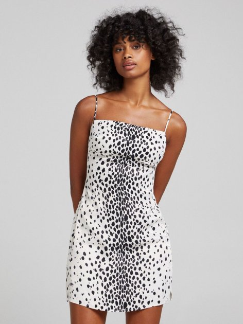 Bershka Women's Black & White Dress 1766/359/060