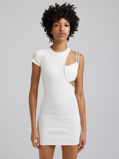 Bershka Women's White Dress 5667/810/251