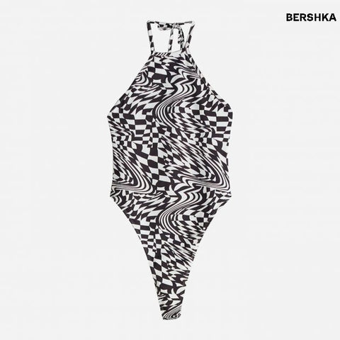 Bershka Women's Black & White Bodysuit  8701/033/800 (shr)
