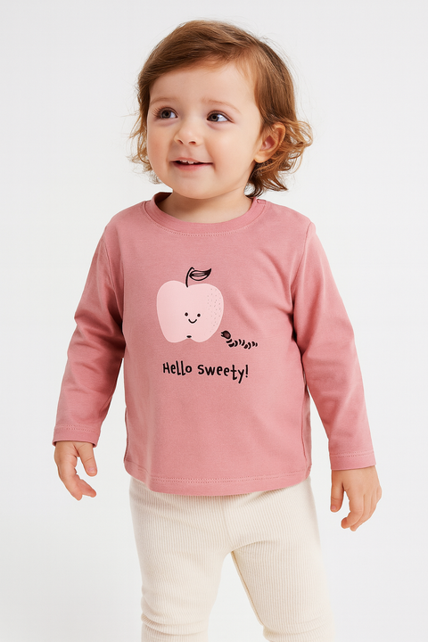 Sinsay Baby Girl's Dusty Rose Long Sleeve Printed Blouse | Sinsay In Lebanon