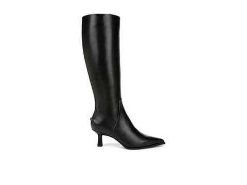 Yulia Womens Leather Pointed Toe Knee-High Boots