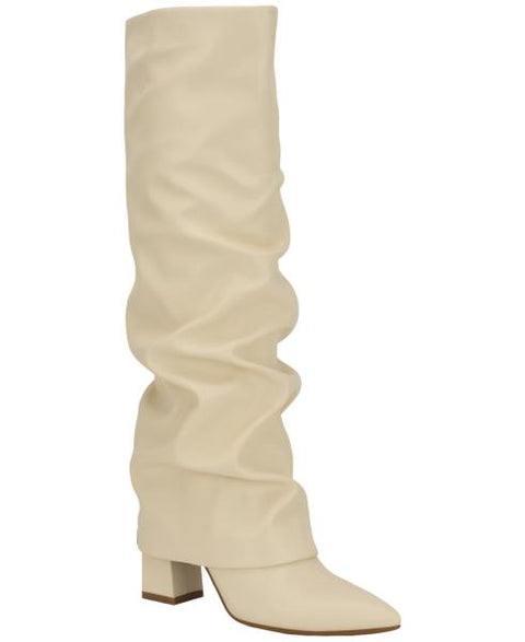 Guess Women's Geima Knee-High Foldover Slouch Boots - Ivory