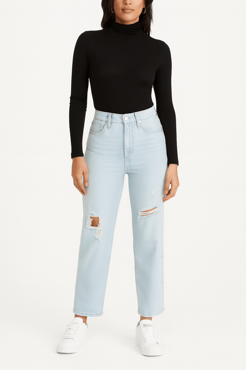 Universal Thread Women's Light Blue High-Rise 90's Straight Stretch Jeans | Universal Thread In Lebanon