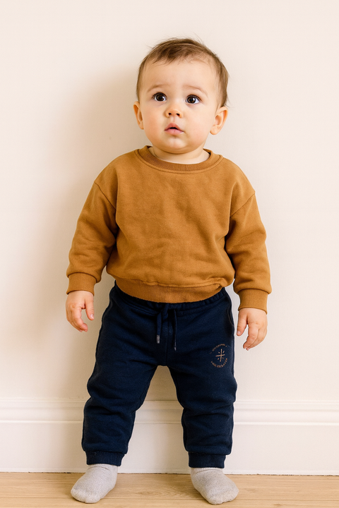 POMPdeLUX Baby Boy's Navy Jogger Sweatpants | POMPdeLUX in Lebanon