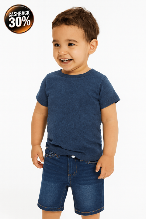 Levis Boy's Blue Denim Short ABFK1456