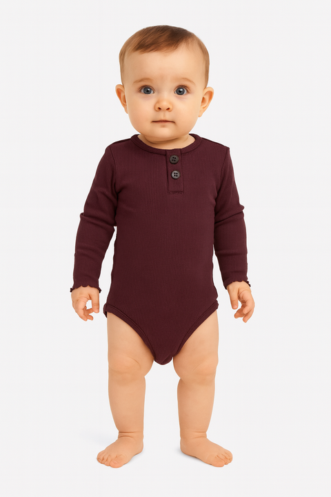 POMPdeLUX Baby Girl Dark Purple Callie Bodysuit | POMPdeLUX in Lebanon