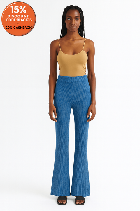 LeGer Women's Blue Wide Leg Pants | LeGer in Lebanon