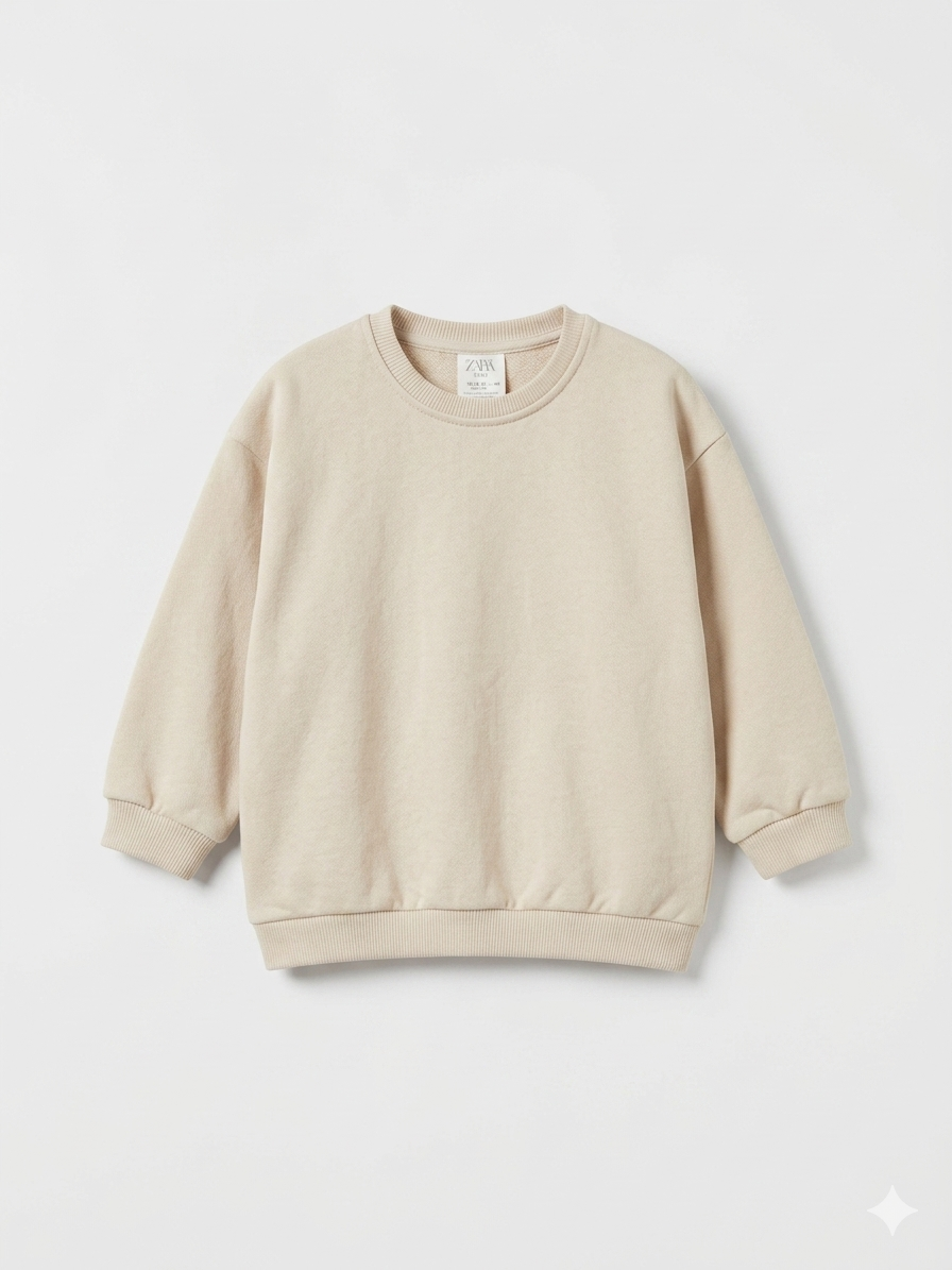 Zara Baby Girl's Light Beige Plain Sweatshirt | Zara In Lebanon
