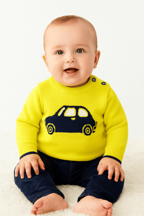 Boboli Baby Boy's Yellow Long-Sleeve Sweatshirt | Boboli in Lebanon