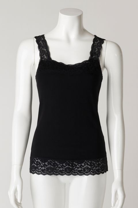 Demar Women's Black Lace Sleep Shirt | Demar In Lebanon