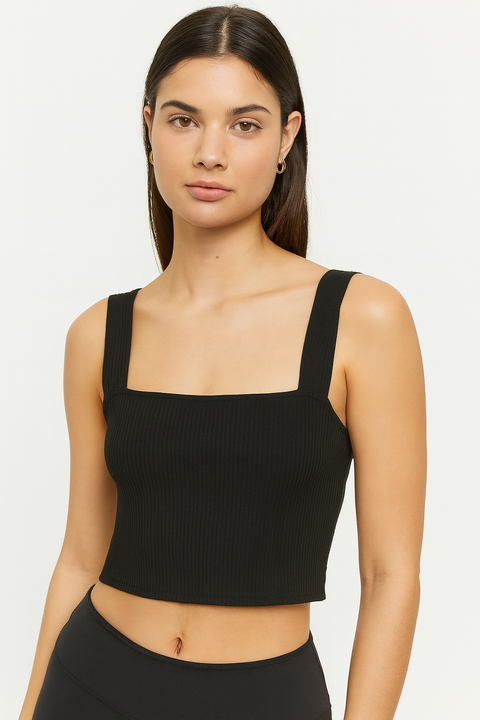 Forever 21 Women's Black Sleeveless Crop Top | Forever 21 In Lebanon