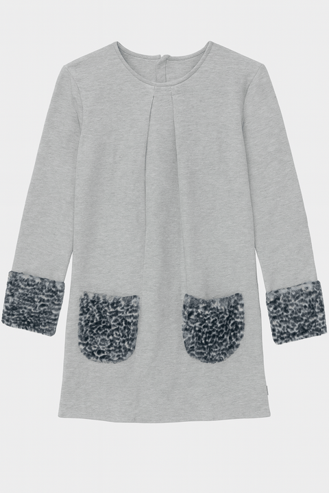 Boboli Girl's Grey Long-Sleeve Dress| Boboli in Lebanon