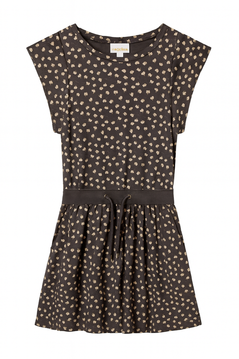 POMPdeLUX Girl's Brown Short-Sleeve Dress | POMPdeLUX in Lebanon