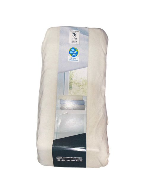 Oeko-Tex White Jersey Fitted Sheet 180 x 200cm - 200 x 200cm | Oeko-Tex In Lebanon