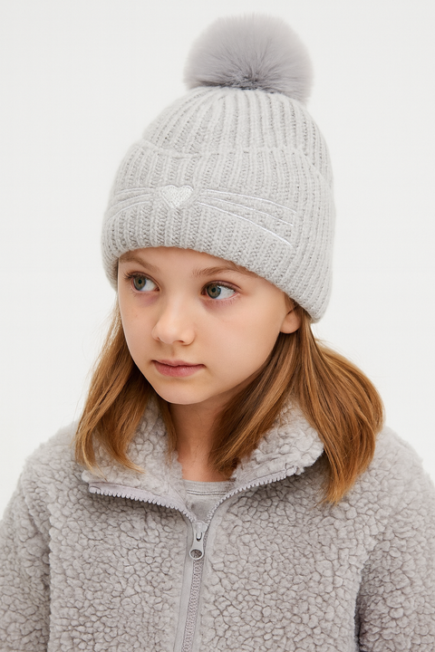 Reserved Girl's Light Grey Wool Hat | Reserved In Lebanon