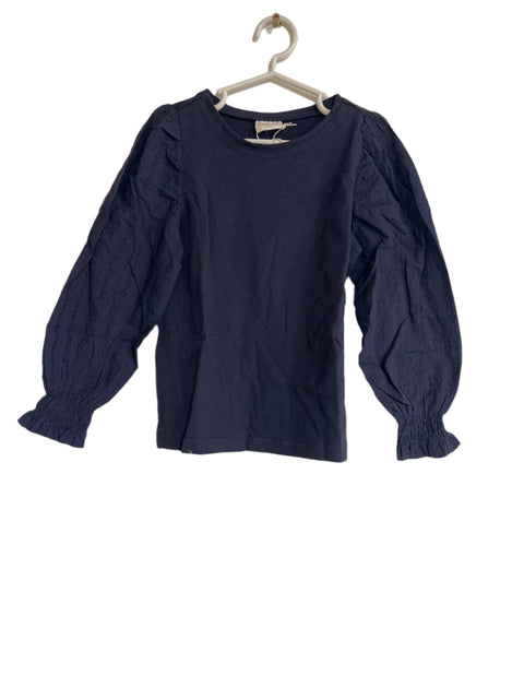 POMPdeLUX Baby Girl's Navy Blue Jill Lt Long Sleeve  Blouse | POMPdeLUX in Lebanon