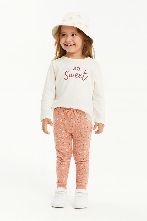 Sinsay Girls Blush Floral Sweatpants | Sinsay In Lebanon