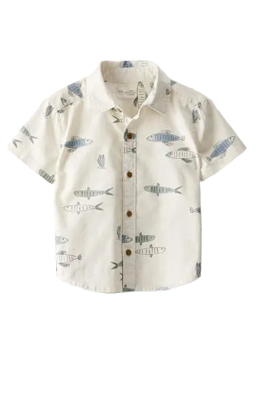 Carter's Baby Boy's Off White Fish Printed Shirt | Carter's In Lebanon