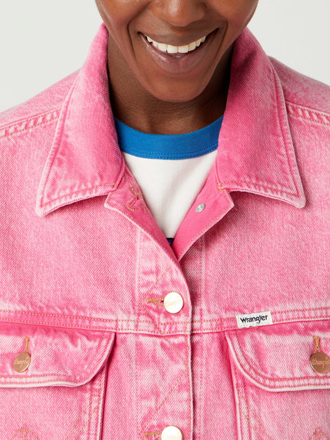 Wrangler Women's Fuchsia Jumbo Trucker Jacket | Wrangler In Lebanon