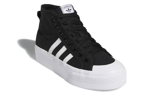 Adidas Women's Black & White Nizza Platform Mid W Sneakers |Adidas In Lebanon
