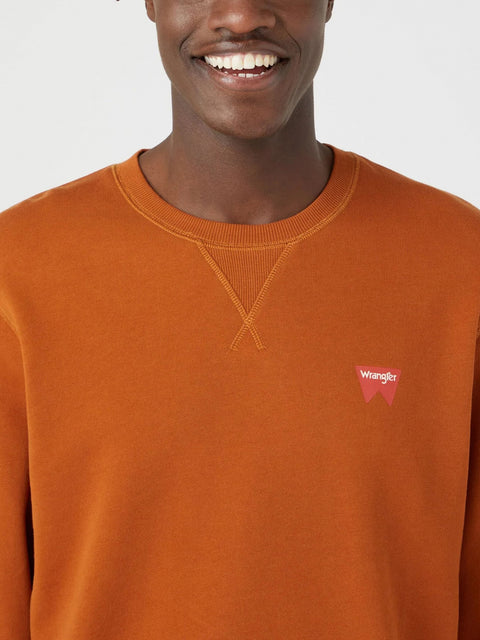 Wrangler Men's Nutmeg Brown S-Sign Off Sweatshirt |Wrangler In Lebanon