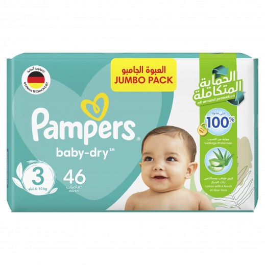 Pampers Baby Dry Size 3 (6-10 kg) Jumbo Pack 46 Diapers