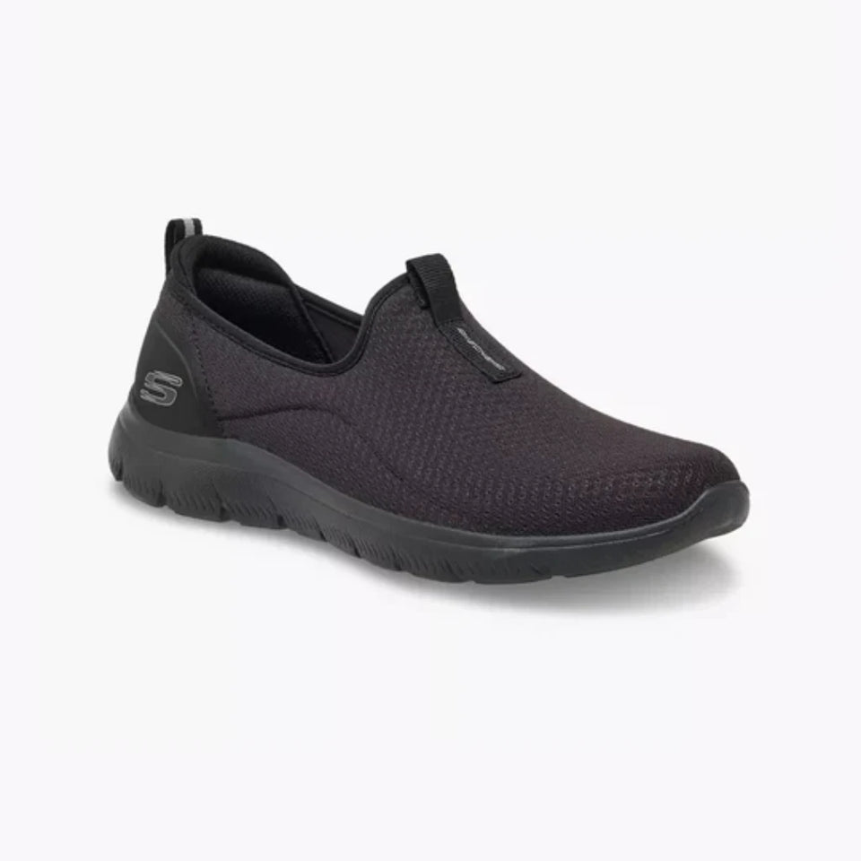 Skechers Women's Black Summits Low-Top Slip-On Sneakers