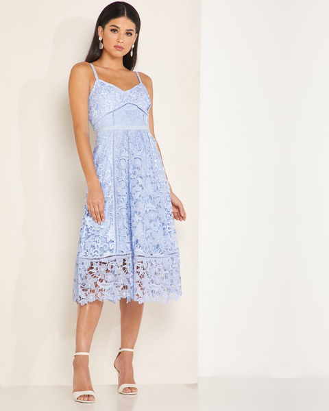Ted Baker  Valens Lace Midi Dress In Pale Blue  WMD-VALENS-WH9W FA47(AA30)(aa55)